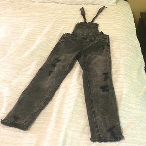 girls black one piece overalls